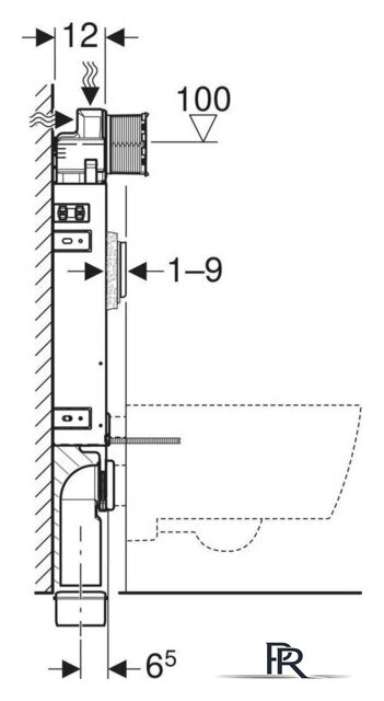 Инсталляция для унитаза Geberit Kombifix 110.300.00.5 - Изображение №4 — Интернет-магазин ПроЗаказ