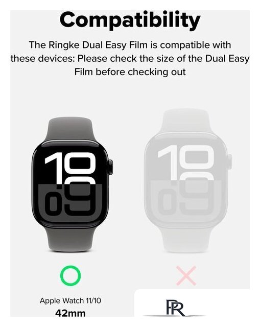 Защитная пленка Ringke Защитная Пленка Ringke Dual Easy Pro 2шт для Apple Watch 11 / 10 42 mm - Изображение №3 — Интернет-магазин ПроЗаказ