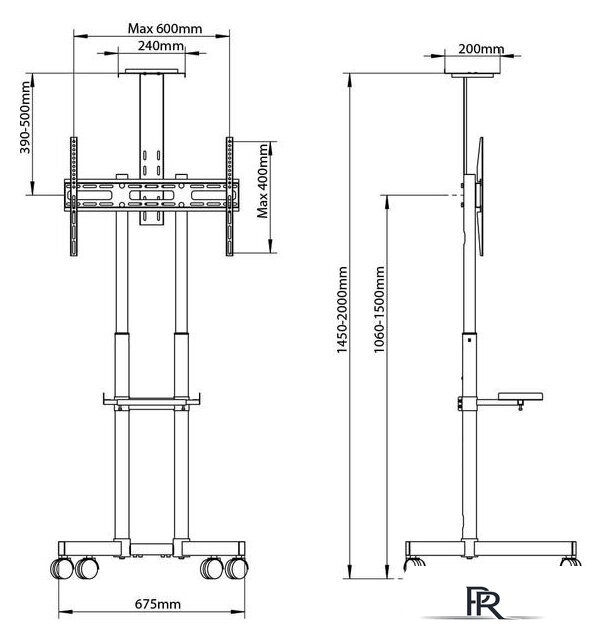 Стойка для телевизора Arm Media PT-Stand-8 (черный) - Изображение №2 — Интернет-магазин ПроЗаказ