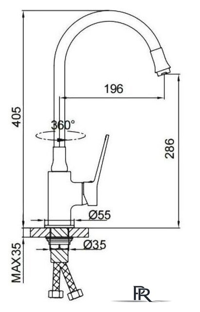 Смеситель FRAP F4462-9 - Изображение №2 — Интернет-магазин ПроЗаказ