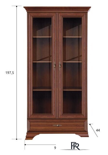 Шкаф-витрина Black Red White Kentaki S320-REG2W1S (каштан) - Изображение №3 — Интернет-магазин ПроЗаказ