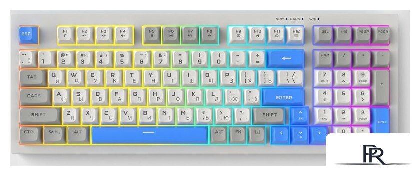 Клавиатура Ritmix RKB-598BL (серый/белый) - Изображение №3 — Интернет-магазин ПроЗаказ