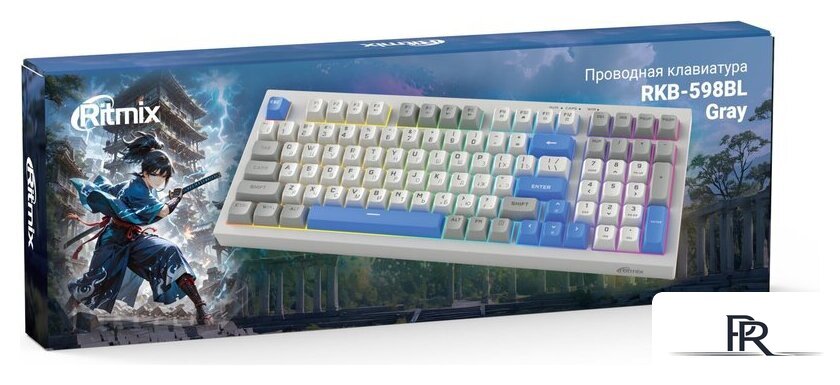 Клавиатура Ritmix RKB-598BL (серый/белый) - Изображение №4 — Интернет-магазин ПроЗаказ