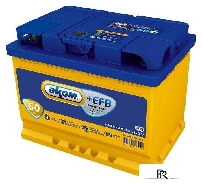 Автомобильный аккумулятор AKOM +EFB 60e (60 А·ч) - Изображение №1 — Интернет-магазин ПроЗаказ