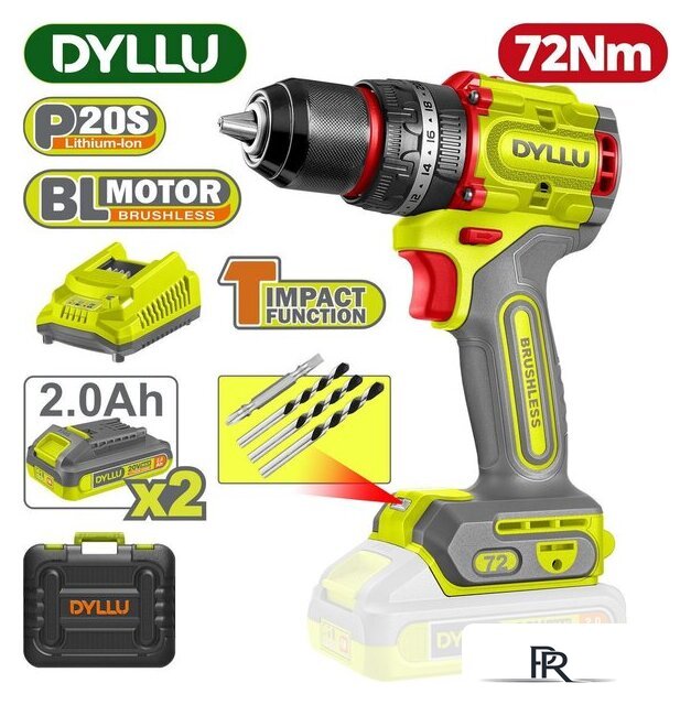 Ударная дрель-шуруповерт Dyllu DTCDP7281 (с 2-мя АКБ, кейс) - Изображение №1 — Интернет-магазин ПроЗаказ