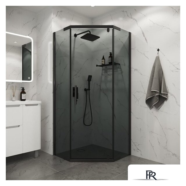 Душевой уголок Niagara Eco NG-1010-14DT 100x100x190 (черный/стекло тонированное) - Изображение №3 — Интернет-магазин ПроЗаказ