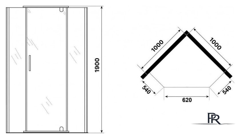 Душевой уголок Niagara Eco NG-1010-14DT 100x100x190 (черный/стекло тонированное) - Изображение №5 — Интернет-магазин ПроЗаказ