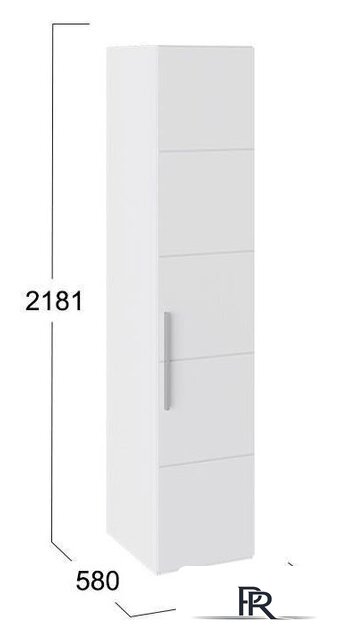 Шкаф-пенал Трия Наоми СМ-208.07.01 (белый глянец) - Изображение №2 — Интернет-магазин ПроЗаказ