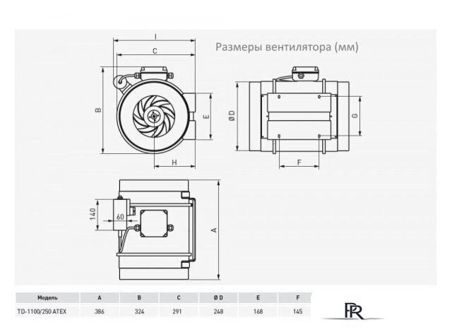 Осевой вентилятор Soler&Palau TD-1100/250 EXEIIT3 - Изображение №4 — Интернет-магазин ПроЗаказ