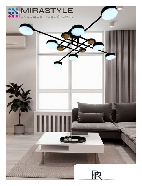 Припотолочная люстра Mirastyle SX-N-8996/8 BK - Изображение №4 — Интернет-магазин ПроЗаказ