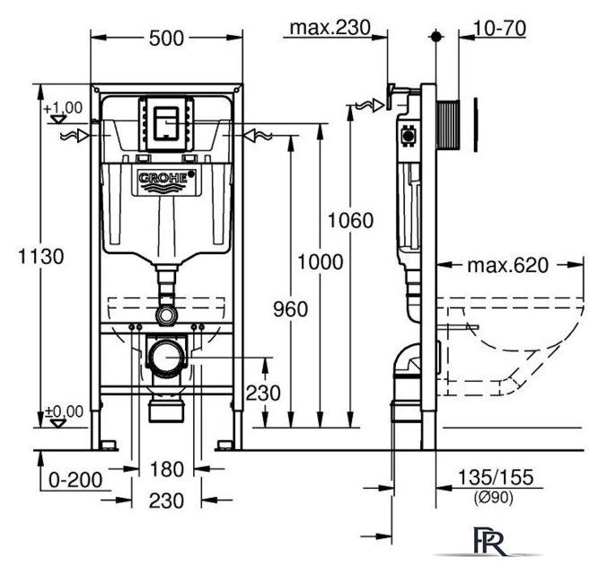 Инсталляция для унитаза Grohe Rapid SL 39501000 - Изображение №2 — Интернет-магазин ПроЗаказ