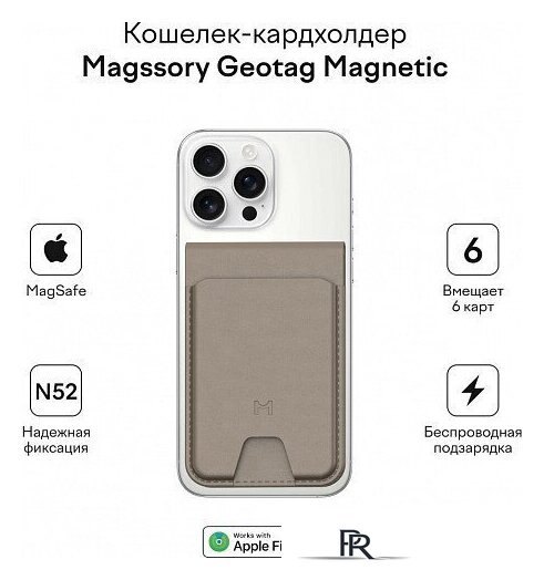 Кредитница Magssory Geotag Magnetic Latte ACL003l - Изображение №9 — Интернет-магазин ПроЗаказ