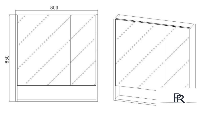  Viant Шкаф с зеркалом Мальта 80 VMAL80BEL-ZSH - Изображение №3 — Интернет-магазин ПроЗаказ