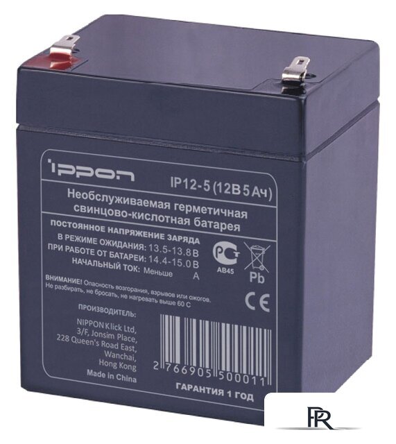 Аккумулятор для ИБП IPPON IP12-5 (12В/5.4 А·ч) - Изображение №1 — Интернет-магазин ПроЗаказ