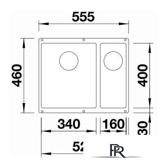 Кухонная мойка Blanco Subline 340/160-U 525985 (правая, черный) - Изображение №2 — Интернет-магазин ПроЗаказ