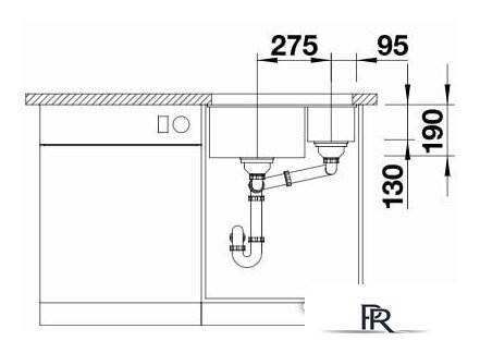 Кухонная мойка Blanco Subline 340/160-U 525985 (правая, черный) - Изображение №4 — Интернет-магазин ПроЗаказ