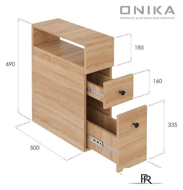  Onika Тумба для ванной Кроун 20 402002 (дуб сонома) - Изображение №7 — Интернет-магазин ПроЗаказ