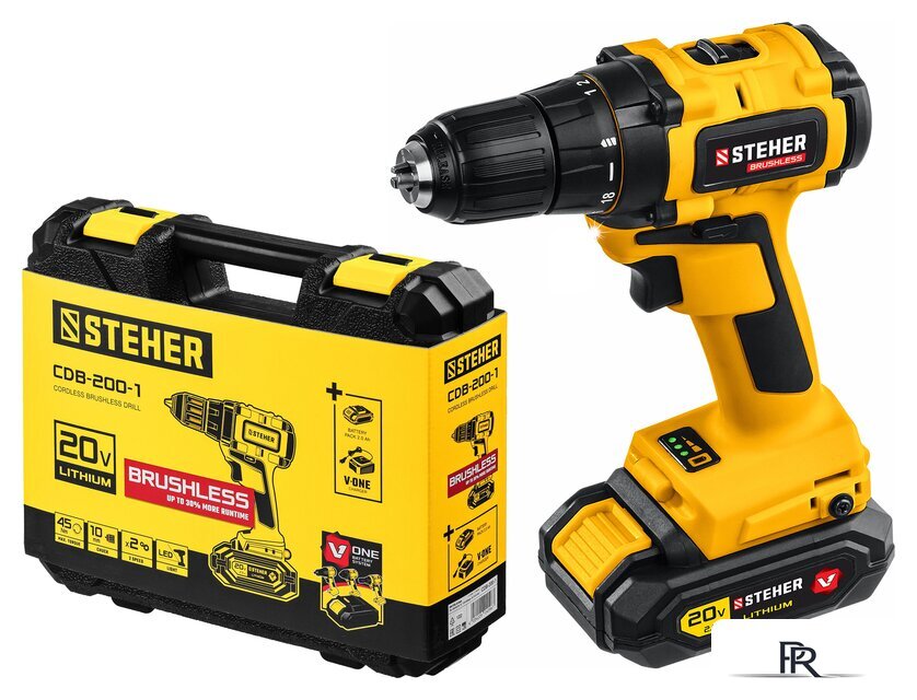 Дрель-шуруповерт Steher CDB-200-1 (с 1-им АКБ, кейс) - Изображение №1 — Интернет-магазин ПроЗаказ