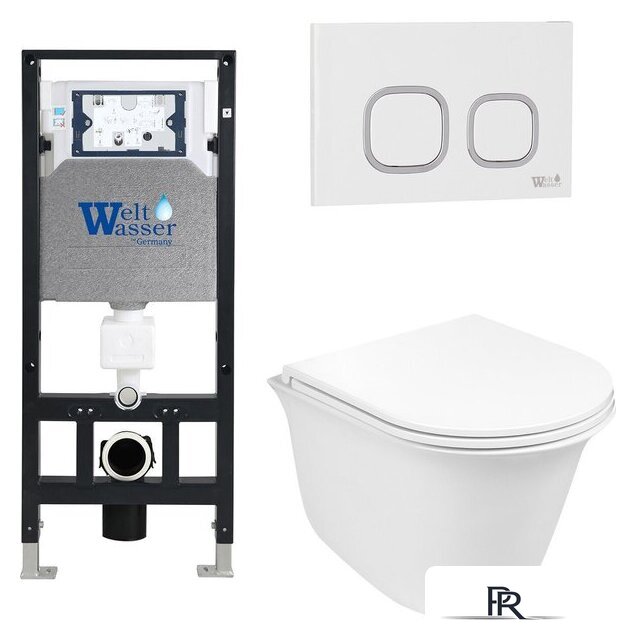 Унитаз подвесной WeltWasser Amberg 506 + Telbach 004 GL-WT + Amberg RD-WT - Изображение №1 — Интернет-магазин ПроЗаказ