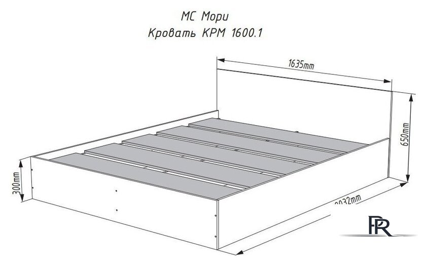Кровать ДСВ Мори КРМ 1600.1 (белый) - Изображение №3 — Интернет-магазин ПроЗаказ