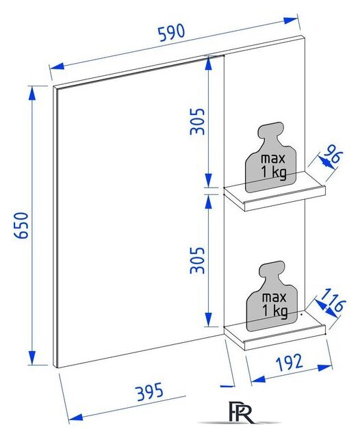  Lauter Зеркало Adri 59 (антрацит) - Изображение №4 — Интернет-магазин ПроЗаказ