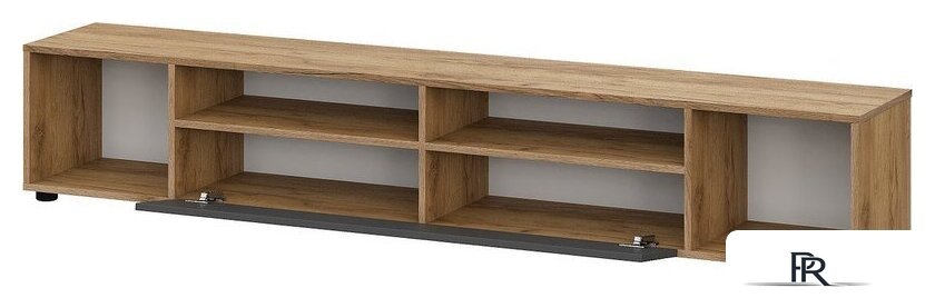 Тумба Mio Tesoro Байкал для телевидеоаппаратуры (дуб золотистый/графит) - Изображение №1 — Интернет-магазин ПроЗаказ