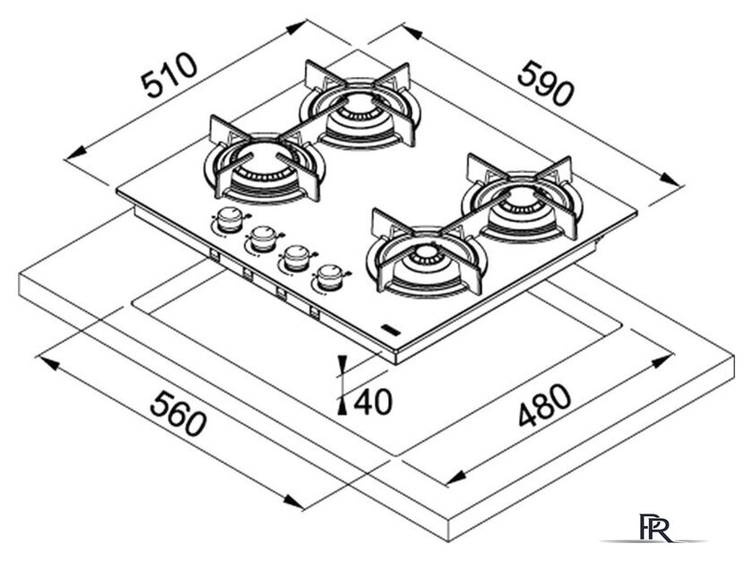 Варочная панель Franke FHCR 604 4G HE BK C - Изображение №2 — Интернет-магазин ПроЗаказ