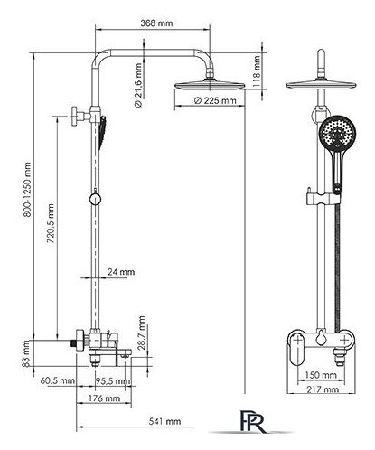 Душевая система  Wasserkraft A18501 - Изображение №8 — Интернет-магазин ПроЗаказ