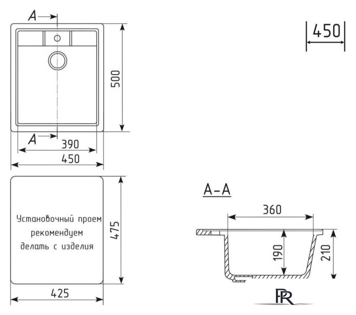 Кухонная мойка Mixline ML-GM28 552096 (черный) - Изображение №4 — Интернет-магазин ПроЗаказ