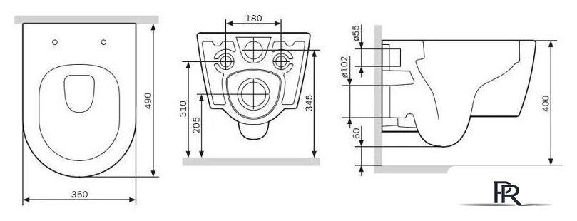 Унитаз подвесной AM.PM Func C8F1700SC - Изображение №10 — Интернет-магазин ПроЗаказ