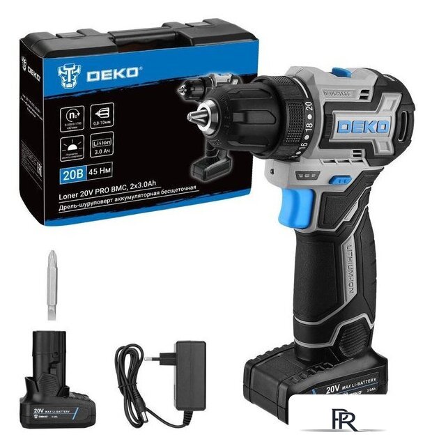 Дрель-шуруповерт Deko Loner 20V PRO 085-1010 (с 2-мя АКБ, кейс) - Изображение №1 — Интернет-магазин ПроЗаказ