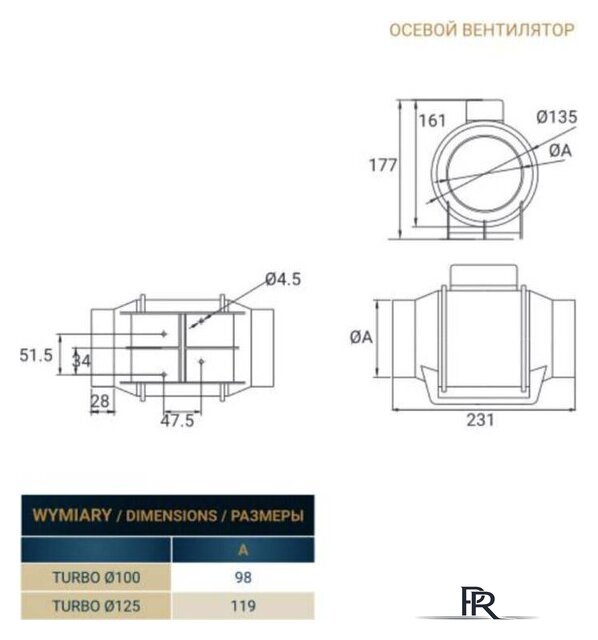 Осевой вентилятор Dospel Turbo 100 - Изображение №5 — Интернет-магазин ПроЗаказ