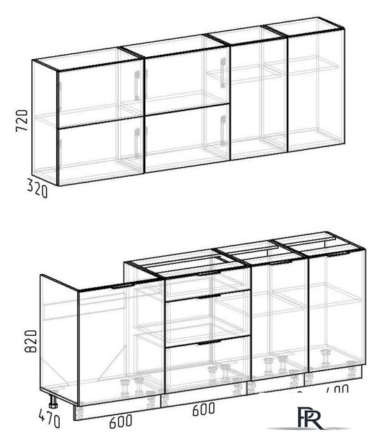 Готовая кухня Интермебель Микс Топ-35 2.0м без столешницы (графит серый/дуб крафт золотой) - Изображение №8 — Интернет-магазин ПроЗаказ