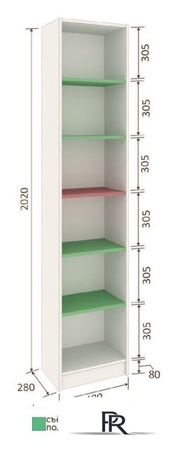 Стеллаж Кортекс-мебель Бинго км.02565 40x202 (венге) - Изображение №2 — Интернет-магазин ПроЗаказ