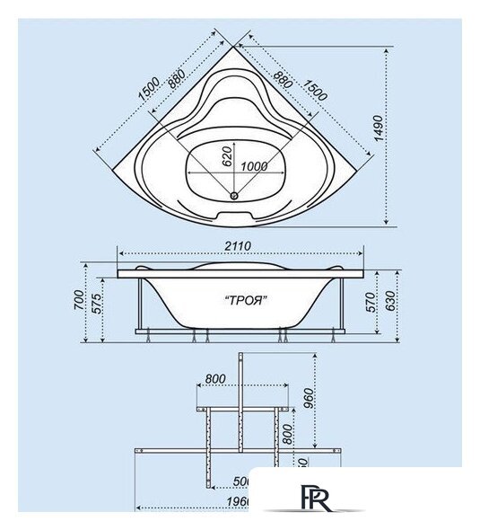 Ванна Triton Троя Гидро 150x150 - Изображение №4 — Интернет-магазин ПроЗаказ