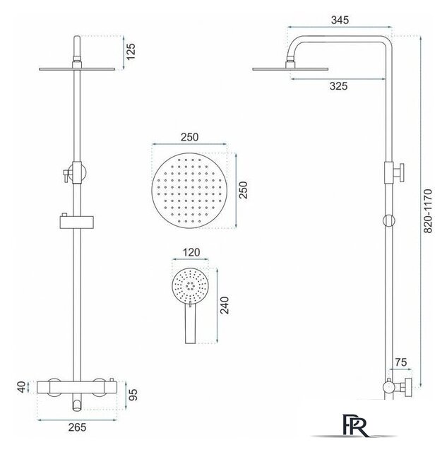 Душевая система  Rea Lungo REA-P4114 (золотой) - Изображение №4 — Интернет-магазин ПроЗаказ