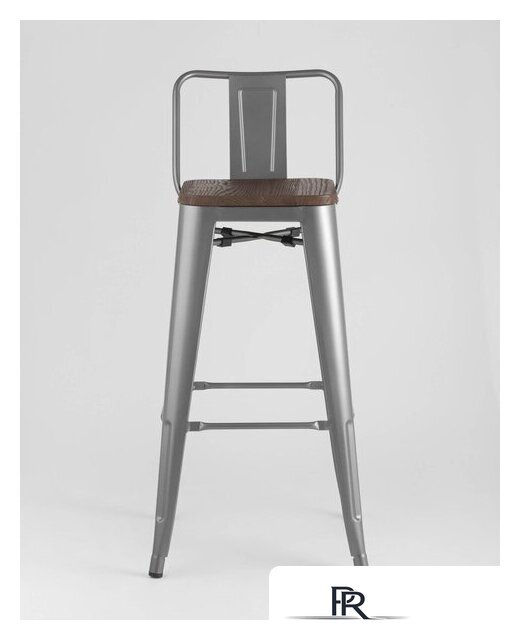 Стул Stool Group Tolix со спинкой YD-H765E-W YG-15 (серебристый матовый/темное дерево) - Изображение №3 — Интернет-магазин ПроЗаказ