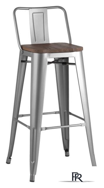 Стул Stool Group Tolix со спинкой YD-H765E-W YG-15 (серебристый матовый/темное дерево) - Изображение №1 — Интернет-магазин ПроЗаказ
