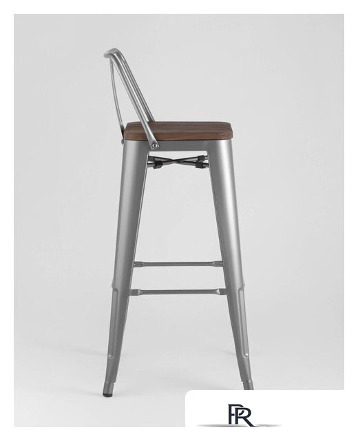 Стул Stool Group Tolix со спинкой YD-H765E-W YG-15 (серебристый матовый/темное дерево) - Изображение №4 — Интернет-магазин ПроЗаказ