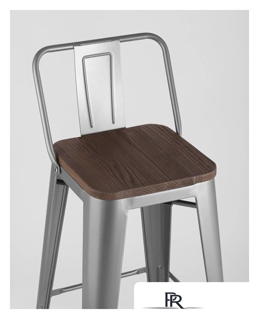 Стул Stool Group Tolix со спинкой YD-H765E-W YG-15 (серебристый матовый/темное дерево) - Изображение №7 — Интернет-магазин ПроЗаказ