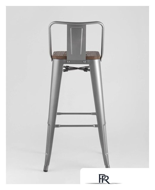 Стул Stool Group Tolix со спинкой YD-H765E-W YG-15 (серебристый матовый/темное дерево) - Изображение №6 — Интернет-магазин ПроЗаказ