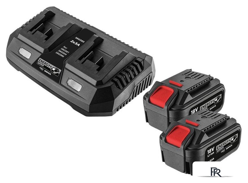 Аккумулятор с зарядным устройством GRAPHITE 58GE134 (18В/4 Ah + 18В) - Изображение №1 — Интернет-магазин ПроЗаказ