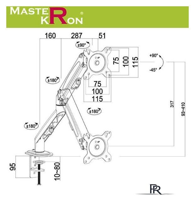 Кронштейн для монитора MasterKron UDT20-C012 - Изображение №2 — Интернет-магазин ПроЗаказ