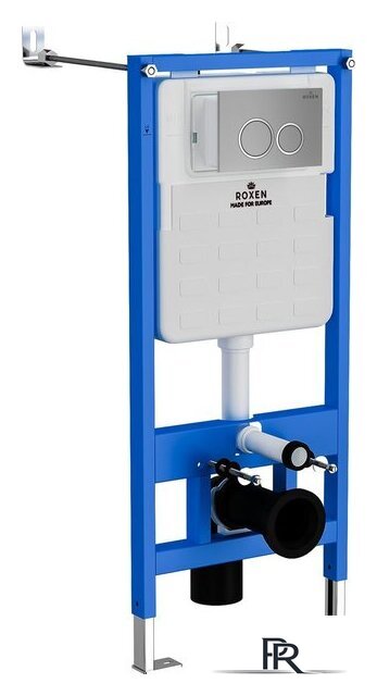 Унитаз подвесной Roxen Simple Compact в комплекте с инсталляцией StounFix Dual Fresh 6 в 1 915792 (кнопка: хром матовый) - Изображение №4 — Интернет-магазин ПроЗаказ