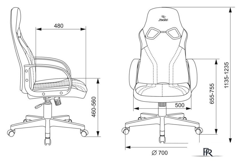 Игровое (геймерское) кресло Zombie RUNNER (черный/синий) - Изображение №5 — Интернет-магазин ПроЗаказ