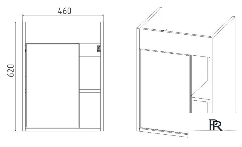  Viant Тумба под умывальник Бостон Como 50 VBOS50CO-T1STP - Изображение №4 — Интернет-магазин ПроЗаказ