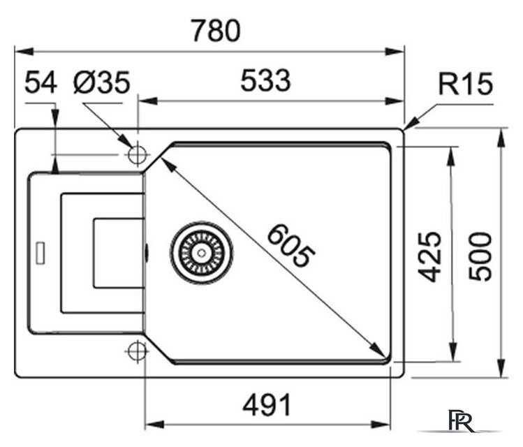 Кухонная мойка Franke UBG 611-78L (оникс) - Изображение №2 — Интернет-магазин ПроЗаказ