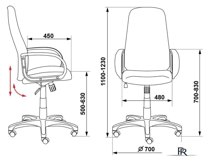Офисное кресло Бюрократ CH-808AXSN/TW-12 (серый) - Изображение №5 — Интернет-магазин ПроЗаказ