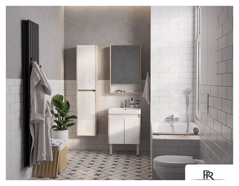  Акватон Тумба с умывальником Сканди Doors 55 1A2788K0SDB20 (белый/дуб верона) - Изображение №8 — Интернет-магазин ПроЗаказ