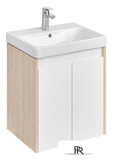  Акватон Тумба с умывальником Сканди Doors 55 1A2788K0SDB20 (белый/дуб верона) - Изображение №1 — Интернет-магазин ПроЗаказ